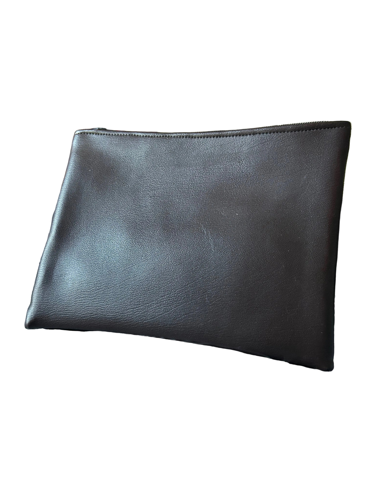 Trousse bi-matière en chambre à air de vélo et skaï lisse marron