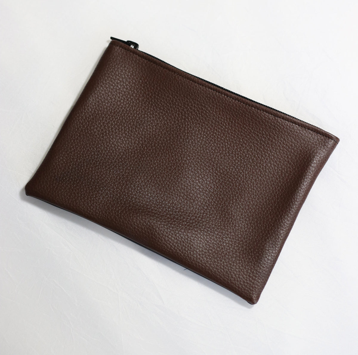 Trousse bi-matière en chambre à air de vélo et skaï marron