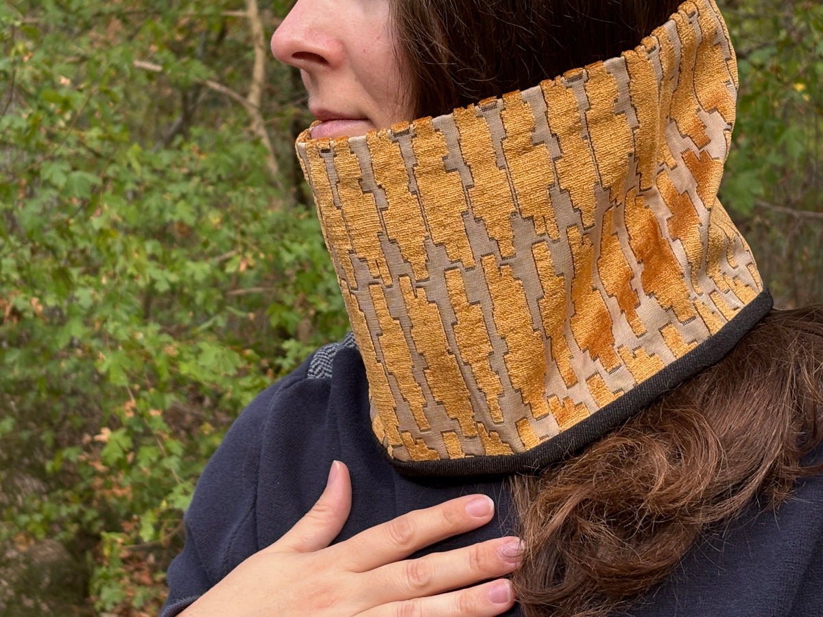 Snood - tour de cou en velours dorés - coupe-vent