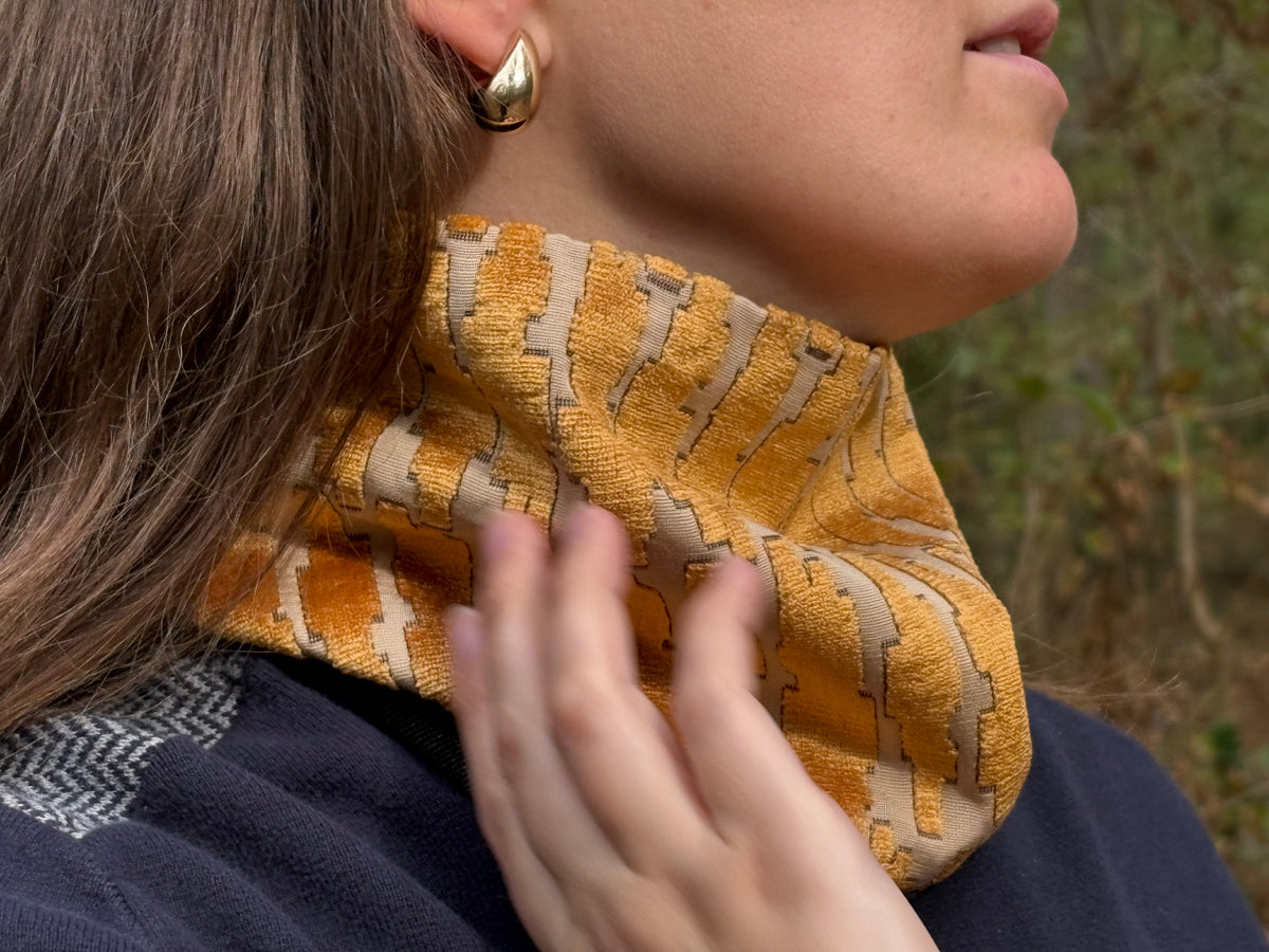 Snood - tour de cou en velours dorés - coupe-vent