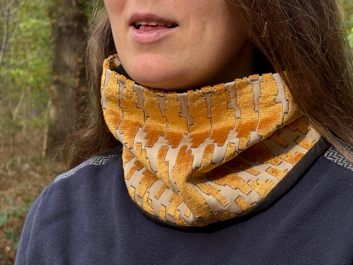 Snood - tour de cou en velours dorés - coupe-vent