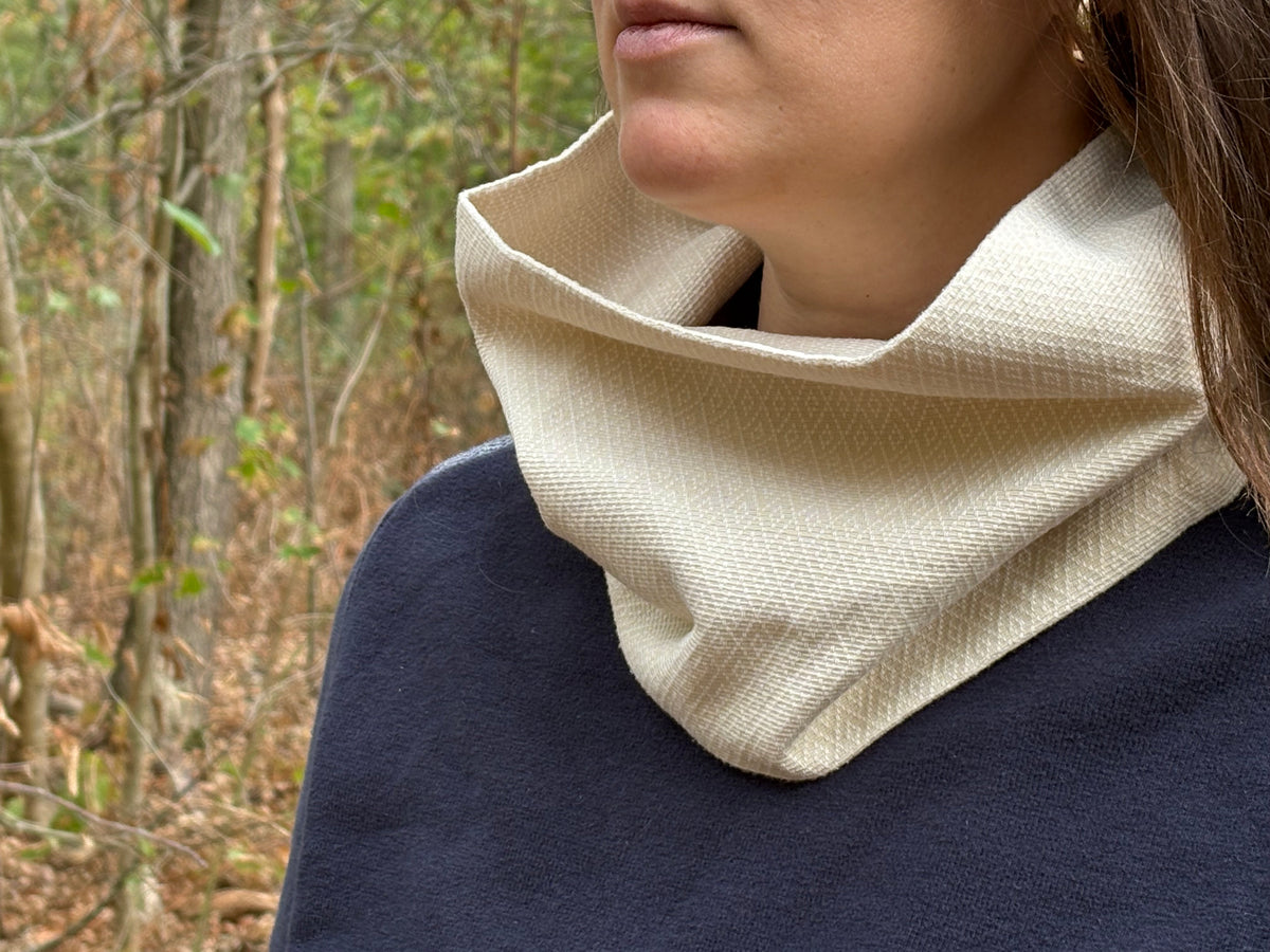 Snood - tour de cou en coton beige - coupe-vent